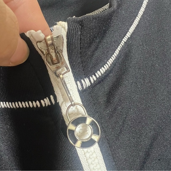 Seafolly Womens Coastline 3/4 Zip Up Black Rash Guard Size Medium US 8 - Picture 4 of 9